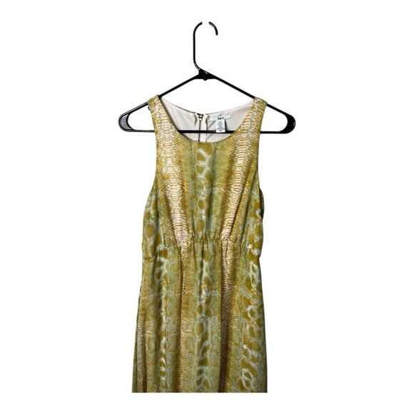 Bar III SNAKE PRINT mustard yellow mint green print maxi dress size medium - Picture 3 of 10